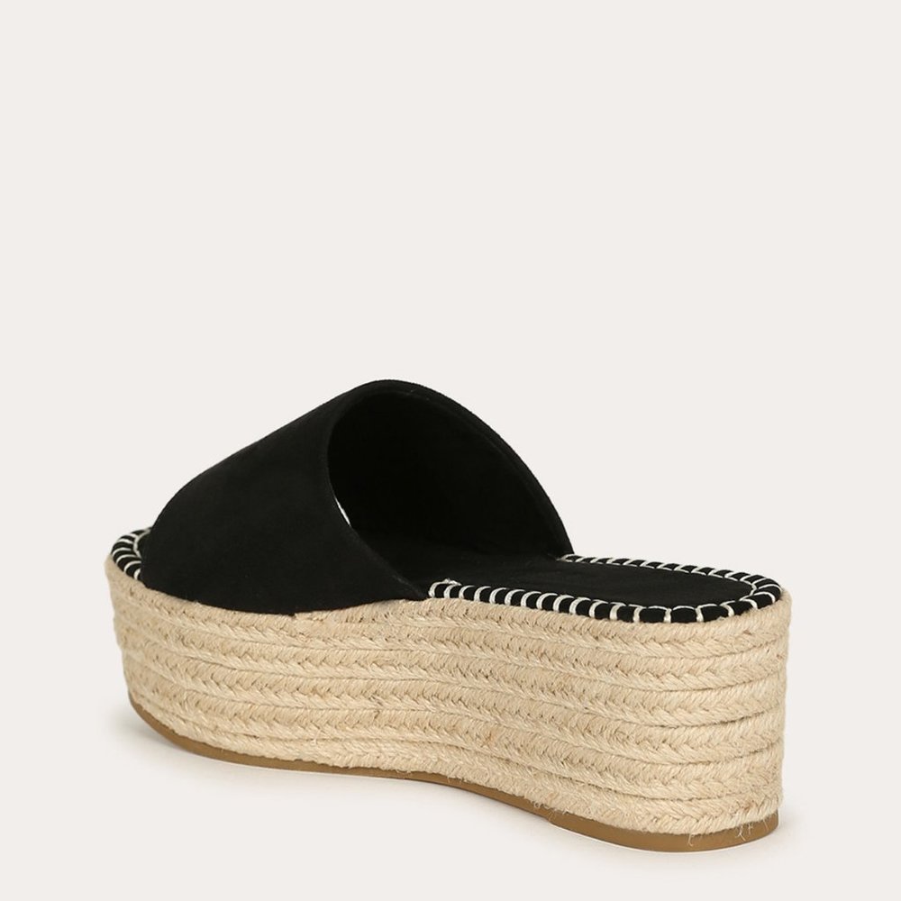 HP💃 Open Toe Espadrille Slide Sandals Wedge Heel - Picture 4 of 5